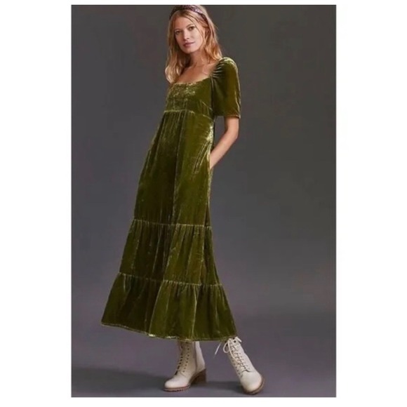 Anthropologie Dresses & Skirts - Anthropologie Velvet Empire Vintage Regal Renaissance Boho Whimsical Dress 8
